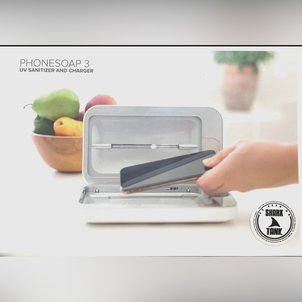 Phonesoap 3 UV Phone Sanitizer & Charger Silver New Open Box Branded